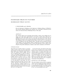 ar `ticles stationary phase of cultured mammalian cells (l5178y)