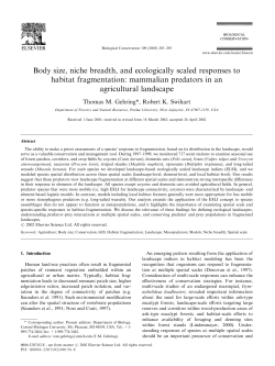 Body size, niche breadth, and ecologically scaled responses to