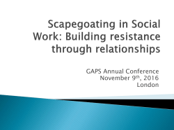 Shame, Blame and Scapegoating Presentation