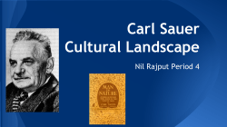 Cultural Landscape Carl Sauer