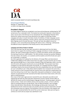 President`s Report - The Dante Alighieri Society of South Australia Inc.