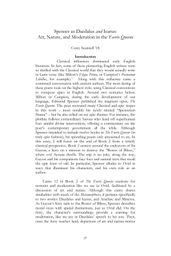 Spenser as Daedalus and Icarus: Art, Nature, and Moderation in the