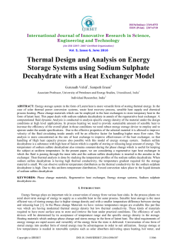 Thermal Design and Analysis on Energy Storage Systems