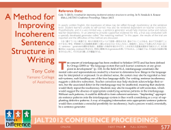 A Method for Improving Incoherent Sentence Structure in Writing