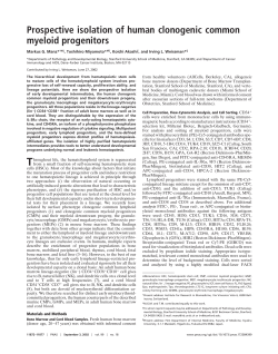 Prospective isolation of human clonogenic common