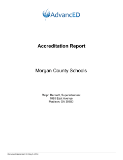 Accreditation Report Morgan County Schools