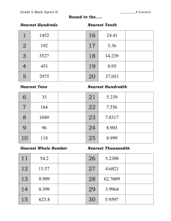 Round to the&hellip;.. Nearest Hundreds Nearest Tenth Nearest Tens