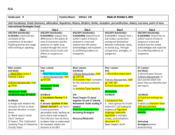 Unit Vocabulary: Poetic Elements, alliteration