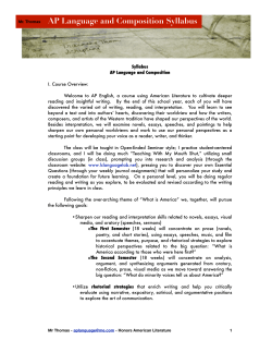 AP Lang Syllabus - LC Language Lab
