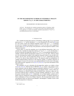 ON THE DECOMPOSITION NUMBERS OF STEINBERG`S