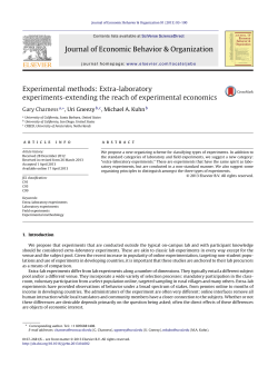 Experimental methods: Extra-laboratory experiments