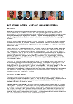 Dalit children in India &ndash; victims of caste discrimination
