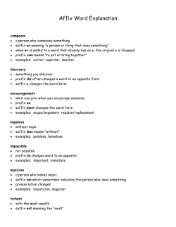 Affix Word Explanation