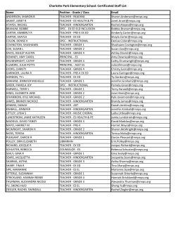 Charlotte Park Elementary School: Certificated Staff