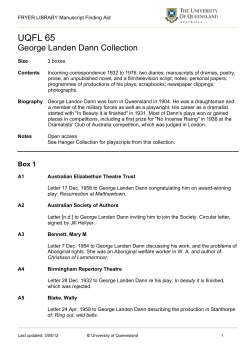 UQFL65 George Landen Dann Collection - UQ Library