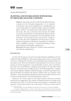 slovenia and its relations with russia in the euro