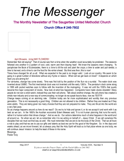 The Messenger for May 2017 - Saugerties United Methodist Church