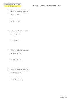 Solving Equations Using Flowcharts