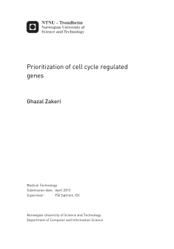 Prioritization of cell cycle regulated genes