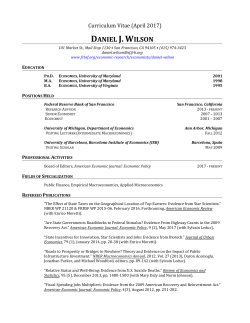 DANIEL J. WILSON - Federal Reserve Bank of San Francisco