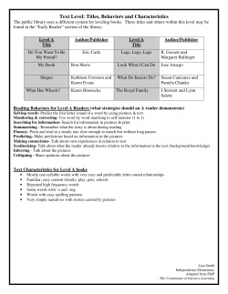 Text Level: Titles, Behaviors and Characteristics