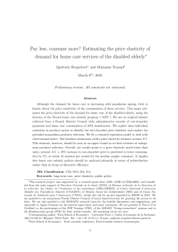 Estimating the price elasticity of demand for home care services of the