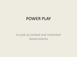Power Play- Limited and Unlimited Governments