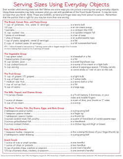 Serving Sizes Using Everyday Objects