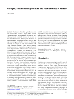 Nitrogen, Sustainable Agriculture and Food Security: A Review