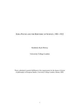 Ezra Pound and the rhetoric of science, 1901 - 1922
