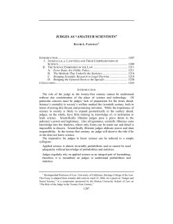 judges as &ldquo;amateur scientists&rdquo;