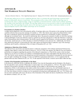 Appendix B - The Marriage Nullity Process