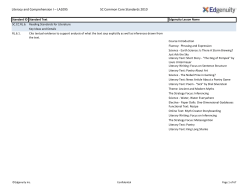 Literacy and Comprehension I – LA1095 SC Common