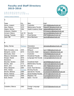 Faculty and Staff Directory 2015-2016