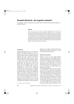 Elizabeth Blackwell&mdash;the forgotten herbalist?