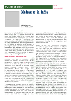 Madrassas in India - Institute of Peace and Conflict Studies