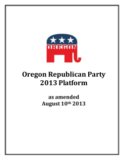 Oregon Republican Party Platform