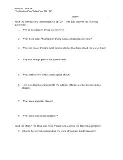 American Literature &ldquo;The Devil and Tom Walker&rdquo; pp. 234