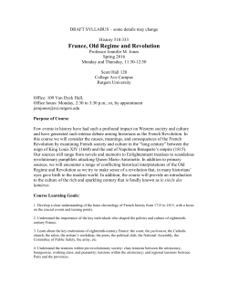 France, Old Regime and Revolution