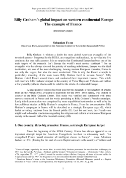 Billy Graham`s global impact on western continental Europe The
