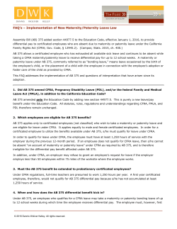 FAQ`s &ndash; Implementation of New Maternity/Paternity Leave Law