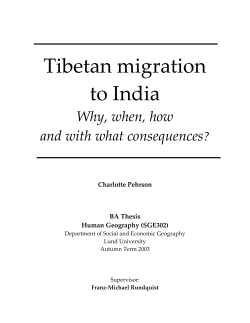 Tibetan migration to India - Lund University Publications