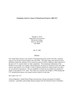 Explaining America`s Surge in Manufactured Exports, 1880