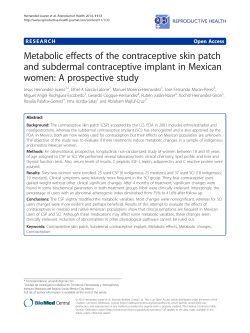 Metabolic effects of the contraceptive skin patch and subdermal