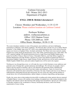 ENGL 2300B - Carleton University