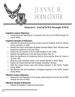 Airpower: End of WWI through WWII