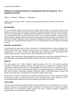 Influence of individual factors on occupational solar UV exposure