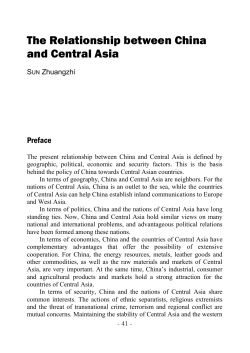 The Relationship between China and Central Asia