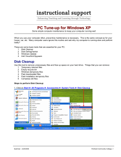 PC Tune-up For Windows XP - Portland Community College