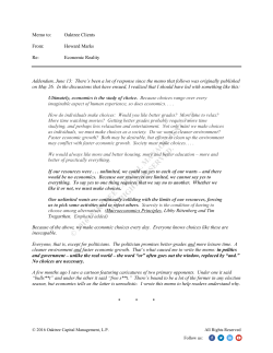 Economic Reality - Oaktree Capital